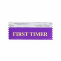 First Timer Violet Award Ribbon w/ Gold Foil Print (4"x1 5/8")